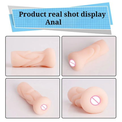 Male Masturbator Realistic Vagina Anal Blowjob Portable Masturbation Cup Soft Real Skin Pocket Pussy 18+ Erotic Sex Toys for Men