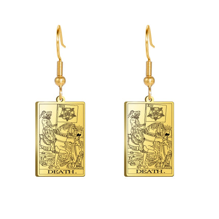 Classic Tarot Cards Stainless Steel Drop Earring for Women Sun Moon Star Lovers Divination Tarot Jewelry Birthday Gift