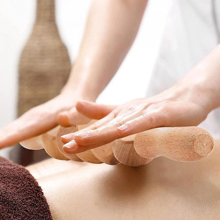 6 In 1 Wood Therapy Massage Tool Lymphatic Drainage Massager Anti Cellulite Fascia Massage Roller for Full Body Muscle relaxatio