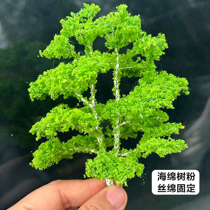 10cm Springtime Landscape Model Poplar Tree Miniature Wire Green Tree Building Park Train Railroad Platform Layout Diy Material