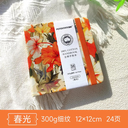 100% cotton journal watercolor book sketchbook acrylic marker drawing book fabric cover mini pocket book square oil pastel book