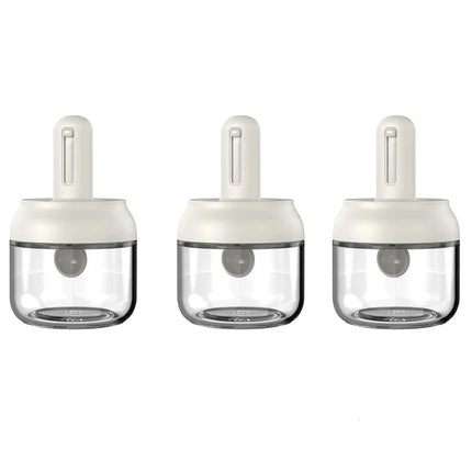 1/3 pcs Glass Seasoning Bottle With Telescopic Spoon Household Kitchen Salt Storage Box Leak Proof and Moisture-proof