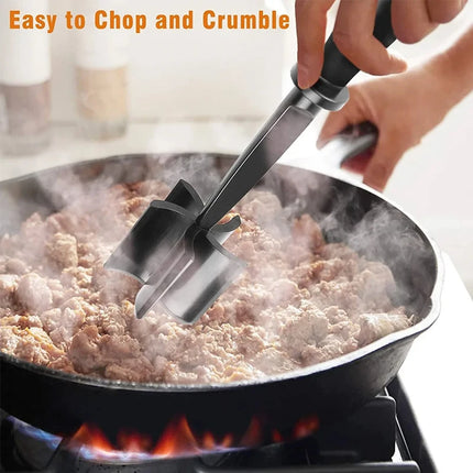 1/2pcs Kitchen Meat Chopper Ground Beef Masher Mixing, Grinding and Pounding Spatula Meat Scraper for Mincing Meat