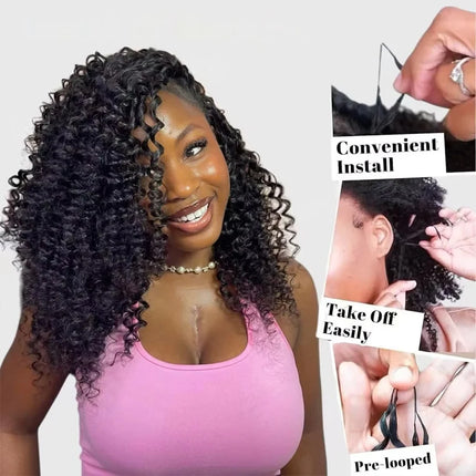 Kinky Curly Feather Crochet Human Hair Extension For Braiding Pre-Separated Invisible Knotless Small Spirals Curly Crochet Hair