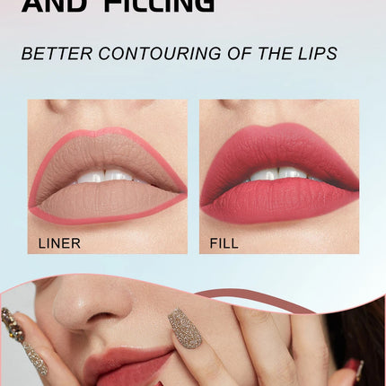 YOUNG VISION matte 6-color liquid lipliner set sponge gourd head fog face nude lipstick pen