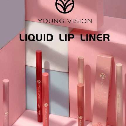 Waterproof Liquid Lip Liner, Gourd Shape Sponge Applicator for Precise Outline - Matte Long-Lasting Lip Contour Pen, Lip Tint