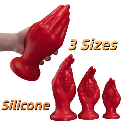 Red Fist dildo anal plug suction cup buttplug big hand stuffed butt plug large penis fist masturbators 18+sex toys for men women