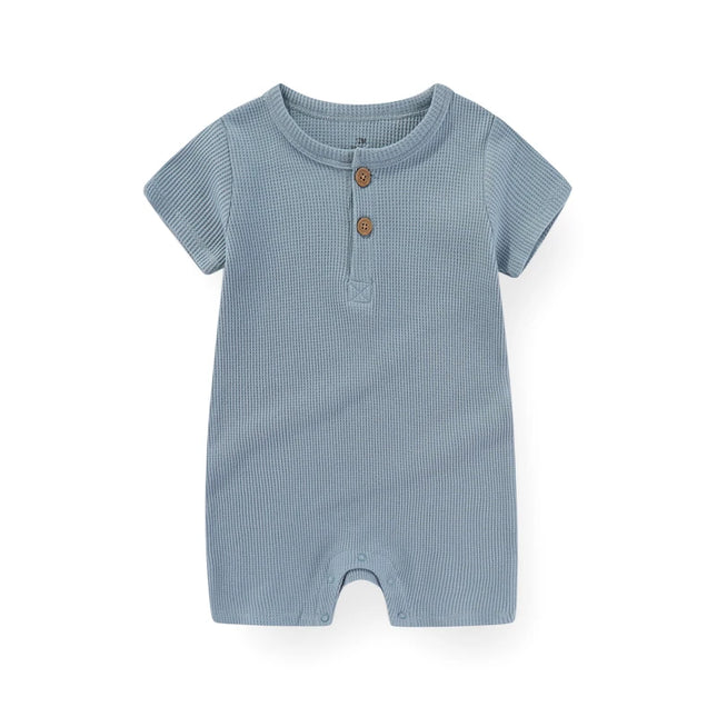 Kiddiezoom 1 PC Fashion Four Seasons Unisex Solid Short Sleeve Baby Boy Girl Rompers 100% Cotton Soft Newborn Jumpsuit Clothes