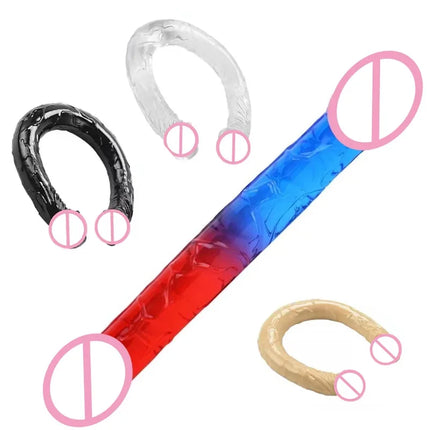 Realistic Double Dildos Masturbators Erotic Double Sided Anal Soft Clitori Vaginal  Penis G-spot Stimulator Sex Toys for Women