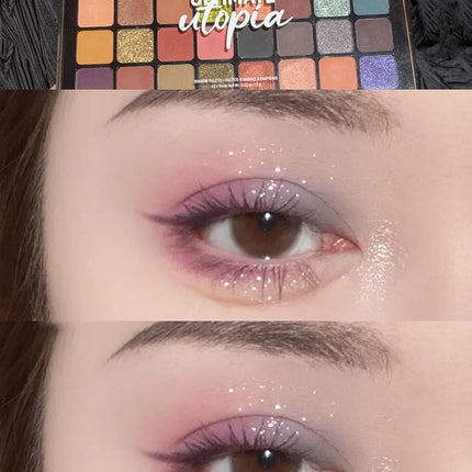 DIKALU 40 Color Eyeshadow Palette Utopia Queen Earth Pearl Matte Glossy Multi-Color Palette