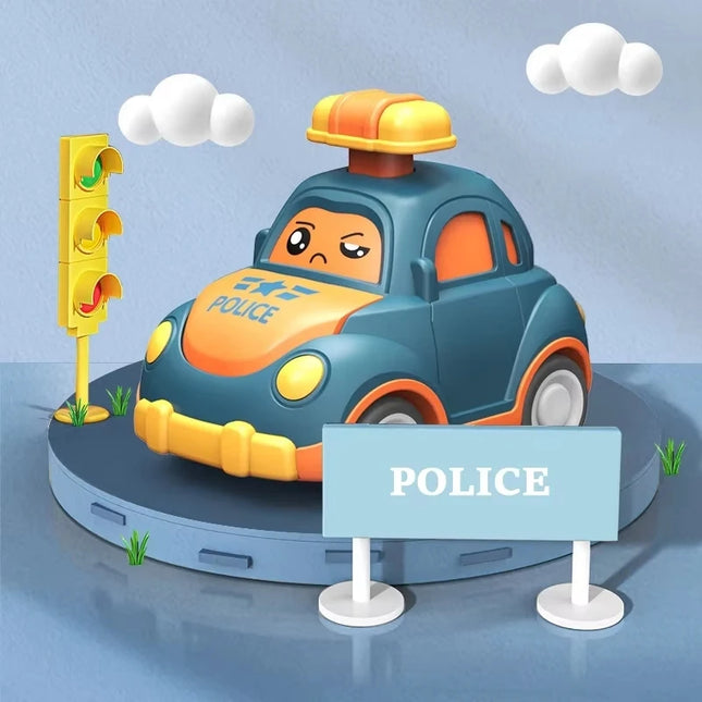 Car Toys Toddler Press and Go Toy Cars Wind-up Cars Taxi Ambulance Fire Truck Model Educational Set for Kids Boys