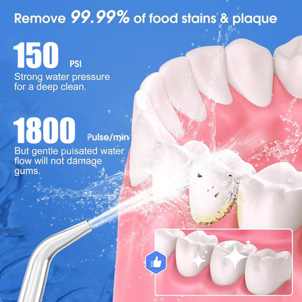 Water Dental Flosser for Teeth 2026 Upgraded Portable Oral Irrigator 300ML 3 Jet Tips Rechargeable Tooth Flosser irrigador bucal