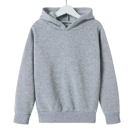 Children Clothing Solid Color Hoodie Boys Girls Tops  Toddler 3-12 Year Sweatshirr Black White Ash Red Blue Spring Autumn Coat