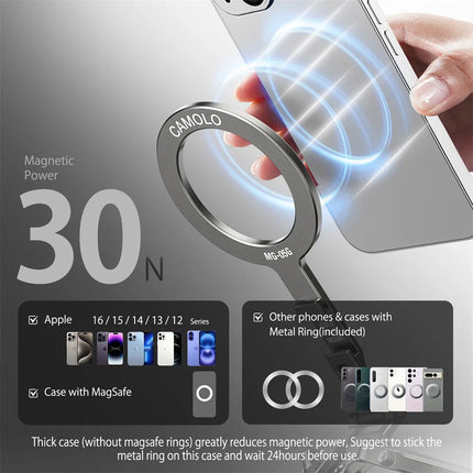 2026 Magnetic Tripod With Fence-Mounted Cold Shoe Handle Phone Tripod For Magsafe iPhone 16 15 14 13 12 Pro Android Desk Mount