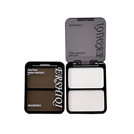 Two Color Highlight & Eye Shadow Powder Delicate, Natural, Lightweight, Matte Finish Eyeshadow Soft Focus Makeup Brightening