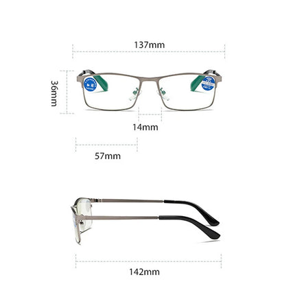Men Metal Half Frame Reading Glasses Luxury Designer Anti Blue Light Eyeglasses Finished Prescription Presbyopia Eyewear To +4.0