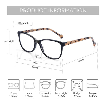 BLUEMOKY Acetate Prescription Eyeglasses Women Retro Progressive/Photochromic Optical Glasses Blue Light Protection Eyewear