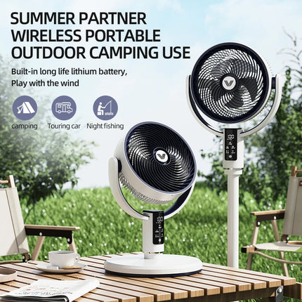 High Quality Floor Fan Air Circulation Fan Rechargeable DC 12V Fan 9000mAh Large Battery Scalable Fan Outdoor Fan with Remote