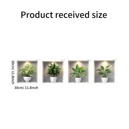 New Creative Green Plants Potted Plants Modern Style Stickers Room Living Room Bathroom Bedroom Wall Ceramic Tile Beautification