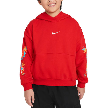 Nike Official Genuine Spring New Collection Big Kids Knit Hooded Casual Sportswear Hoodie FZ6404-657