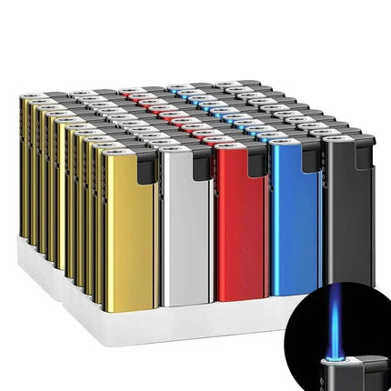 Outdoor Windproof Direct Spray Blue Flame Turbine Lighter Portable Butane Cigarette Lighter Ignition Smoking Accessories Tools