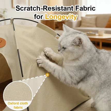 Upgraded cat and dog tent bed, pet summer sunshade tent, enhanced breathability design to keep them cool.