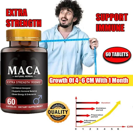 Original Maca Capsules Ashwagandha Tablet Pen-is Enlargement Energy Supplement Increase Size, Erection Pills for Men