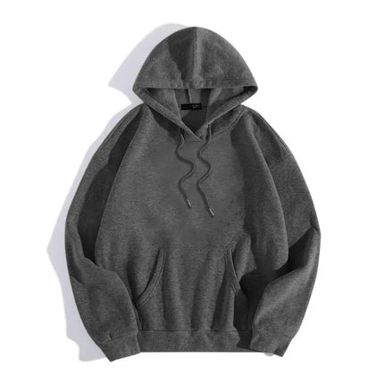 Men's New Solid Loose Street Casual Hooded Long Sleeve Simplicity Fashion Pullovers Top Korean Trend Men Clothes Spring Autumn