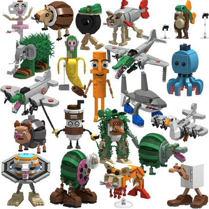 Brainrot Bricks Tung Tung Sahur Figures Tralalero Tralala Building Blocks Toys for Adult Birthday Gifts