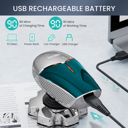 KENSEN 5 in 1 Electric Head Shaver Magnetic 7D Floating Blade Men's Grooming Kit Rechargeable Head Shaving Machine Beard Trimmer