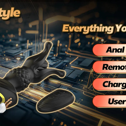 Male Anal Prostate Massager Vibrator Remote Control Thrusting Dildo Vibrating Butt Plug with Cock Ring Sex Toys for Men Women