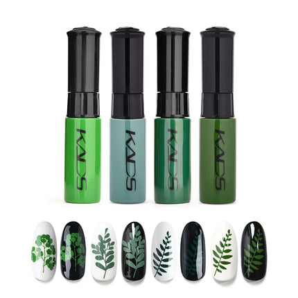 KADS 5/4 Pcs Stamping Varnish Set Nail Stamping Polish Kit Black Nail Art Polish Manicure Stamping Lacquer for Template Nails
