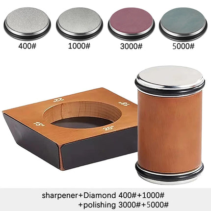 New Wooden【4 Angle】Rolling Knife Sharpener 15/18/20/22° Roller Sharpeners Professional Grinding System Diamond Sharpening Stone