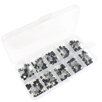 50-900PCS Transistors kit NPN PNP S8050 S8550 S9012 2N3904 2N3906 C1815 A1015 MJE13001 BC327 BC337 BC517 BC547 BC548 BC549 BC558