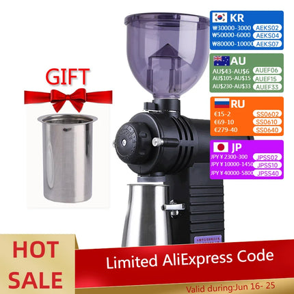 Professional Electric Coffee Grinder Automatic 10 Gear Adjustable 200W Ghost Teeth Burr Coffee Beans Grinding Machine N520