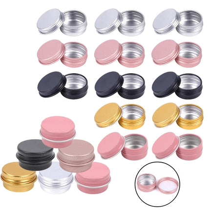 10/30pcs 5g Metal Round Tins Aluminum Empty Cans with Screw Lid for Cream Lip Balm Salve Spice Candle Cosmetic Storage