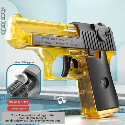 Manual & Electric Water Gun for Kids & Adults, With Lights & Rechargeable Water Blaster for Summer Pool Beach Outdoor Squirt Gun