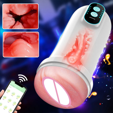 Male Masturbation Cup Artificial Vagina Pocket Pussy Automatic Vibrating Blowjob Oral Masturbator Onahole Adult Sex Toys 18+
