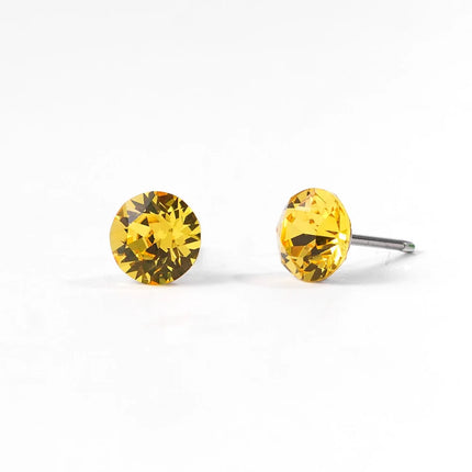 (Wholesale) Stainless Steel Stud Earrings Genuine Crystals from Austria for Women Girls Wedding Party Jewelry 4/6/8mm