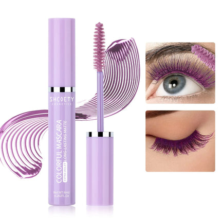 Wine Red Color Mascara Curl Thick Fiber Eyelash Extension Waterproof Non-smudding Blue Green Pink Black Eyes Lengthening Makeup