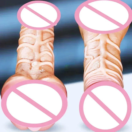 2 In 1 Realistic Pussy with Real Big Penis Enlarger Sleeve Vagina Anus Masturbation Sex Toys for Men Women Adult Erotic Supplies