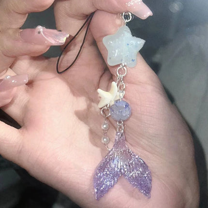 Game Love And Deepspace Rafayel Cosplay Couple Phone Chain Fish Tail Pendant Keyring Bag Keychain Jewelry Prop Accessories Gift