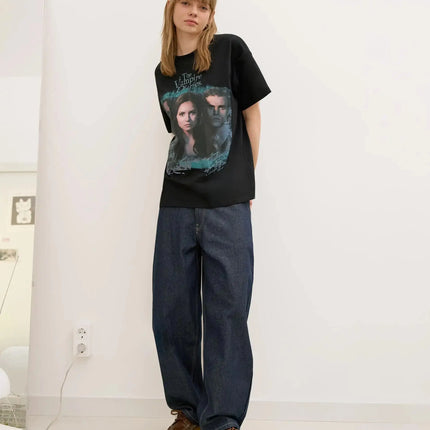 Y2k T-shirt The Vampire Diaries Short Sleeve Fashion Brand Hip Pop T-shirts Oversized Y2k Short Sleeve High Cotton Top Tee