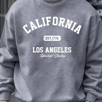 California Los Angeles Prints Sweatshirt Men Street Casual Fashions Sportshirt Autumn Oversize Pullover Fleece Crewneck Clothes