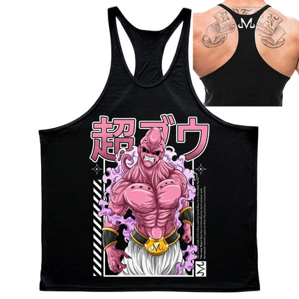Dragon Ball Majin Buu Print Men's Gym Tank Top Fitness  Clothing Quick-drying Loose Sleeveless Shirt Men Sport Vest Dbz Top