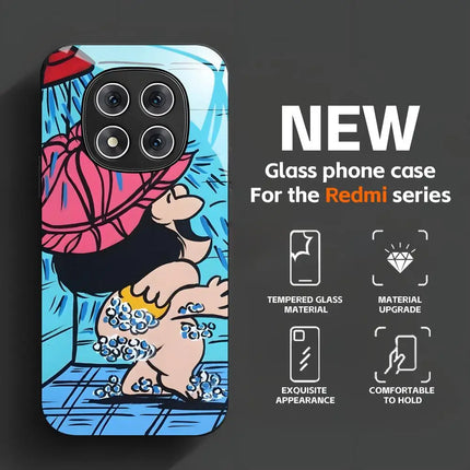 Cute girl Mafalda Comic Design  Phone Case Tempered Glass Case For Redmi Note11 12 13 14Pro Plus S 5G 14C A3