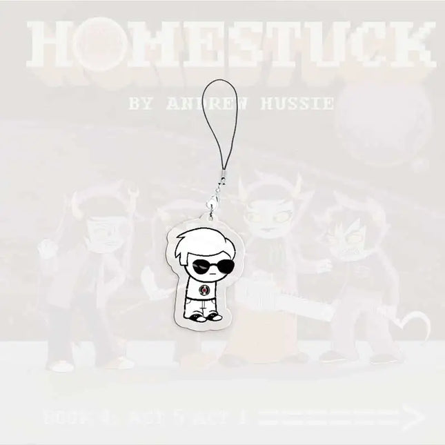 Cute Acrylic Homestuck Mobile Phone Charms Dave Strider John Egbert Karkat Small Pendant Phone Chain Keychain Fans Friends Gifts