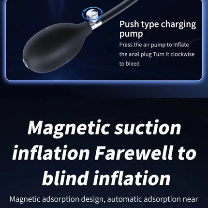 2026Magnetic Suction Inflatable Anal Plug with Built-in Steel Beads Big Dildos Vaginal Expander Men Butt Dilator Couple Sex Toys
