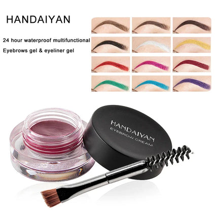 HANDAIYAN 12 Colors Eyebrow Gel Colorful Eyebrow Cream Eyebrow Dye Glue No Fading Waterproof Long Lasting Brow Makeup Cosmetics