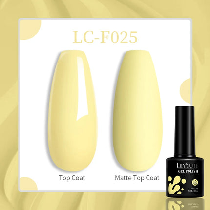 LILYCUTE 7ML Pink Glitter Nail Gel Polish Nude Natural Long Lasting Manicure Soak Off UV LED Nail Art Base Top Coat Gel Varnish